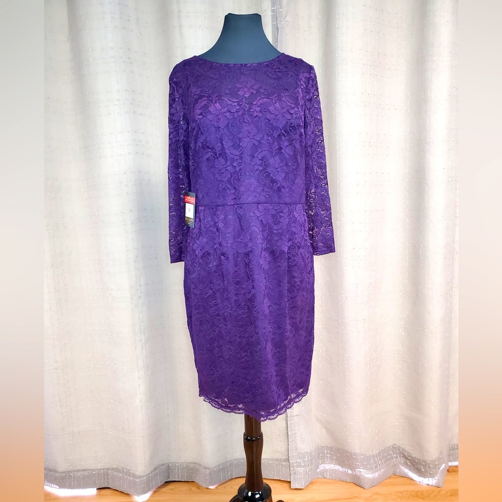 Eggplant lace dress.